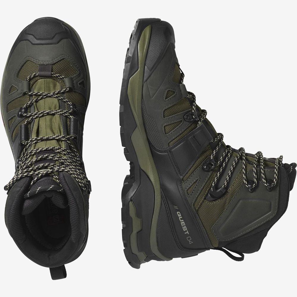 Chaussure de Randonnée Salomon QUEST 4 GTX Homme Vert Olive | SZHUA-8721