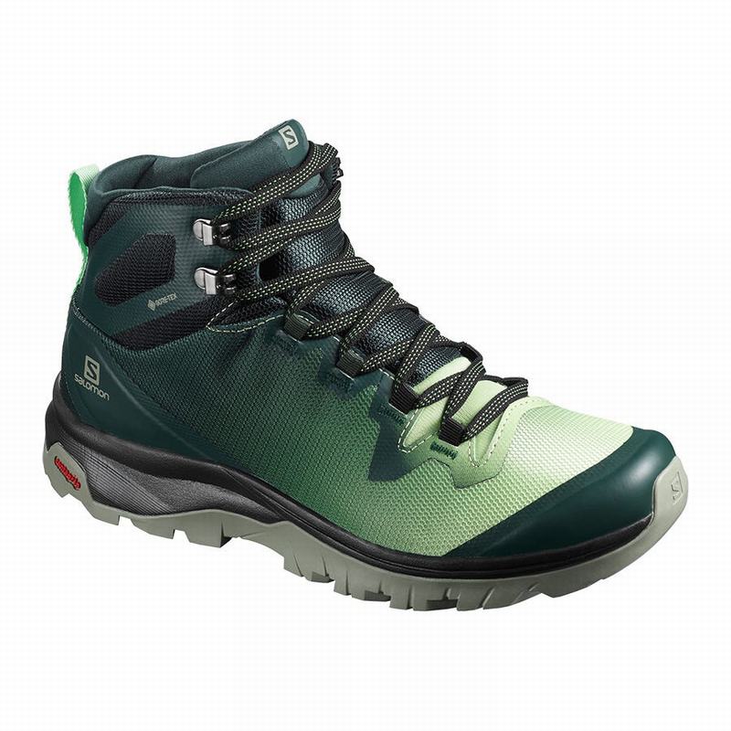 Chaussure de Randonnée Salomon VAYA MID GORE-TEX Femme Vert Grise | OLWNS-5871