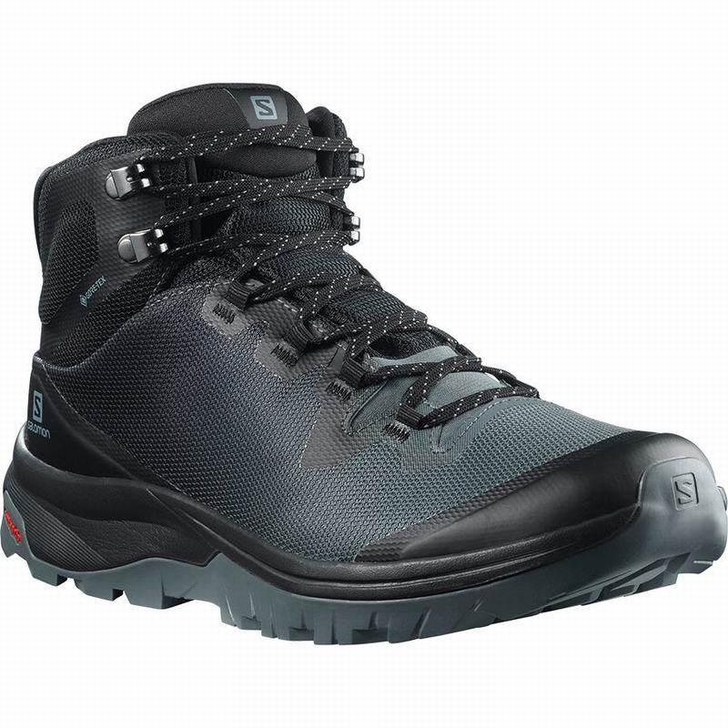 Chaussure de Randonnée Salomon VAYA MID GORE-TEX Femme Bleu Foncé Noir | MGJQY-6870