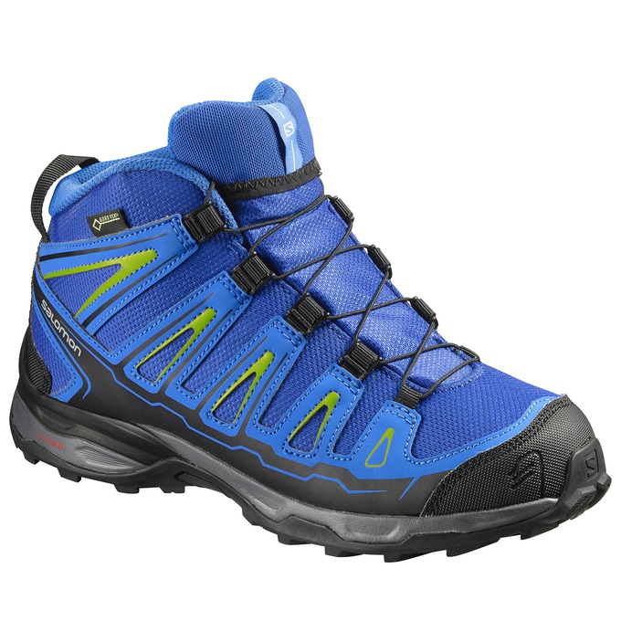 Chaussure de Randonnée Salomon X-ULTRA MID GTX J Enfant Bleu Noir | YKSWQ-2185