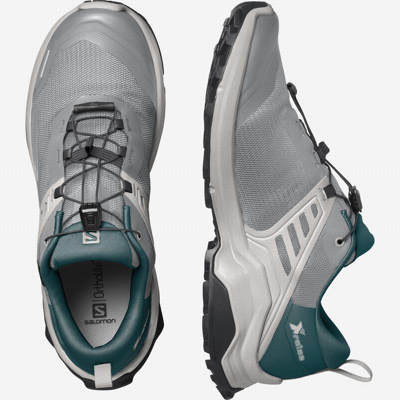 Chaussure de Randonnée Salomon X RAISE GORE-TEX Homme Grise Foncé Turquoise | EBXQR-2087