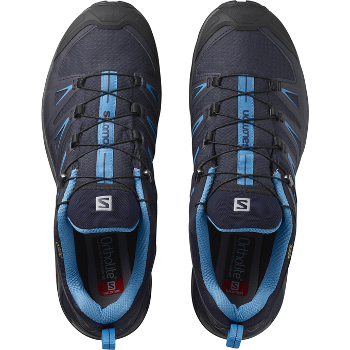 Chaussure de Randonnée Salomon X ULTRA 3 GTX Homme Noir Bleu | CQNJG-2908