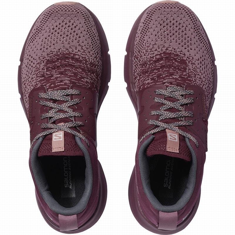 Chaussures Running Route Salomon PREDICT SOC W Femme Bordeaux Rouge Foncé | ZTHWM-1285