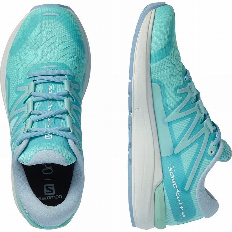 Chaussures Running Route Salomon SONIC 4 CONFIDENCE Femme Marron Turquoise Blanche | FXVUM-8910