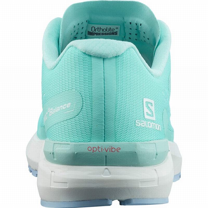 Chaussures Running Route Salomon SONIC 4 BALANCE Femme Marron Turquoise Blanche | FWAHY-2143