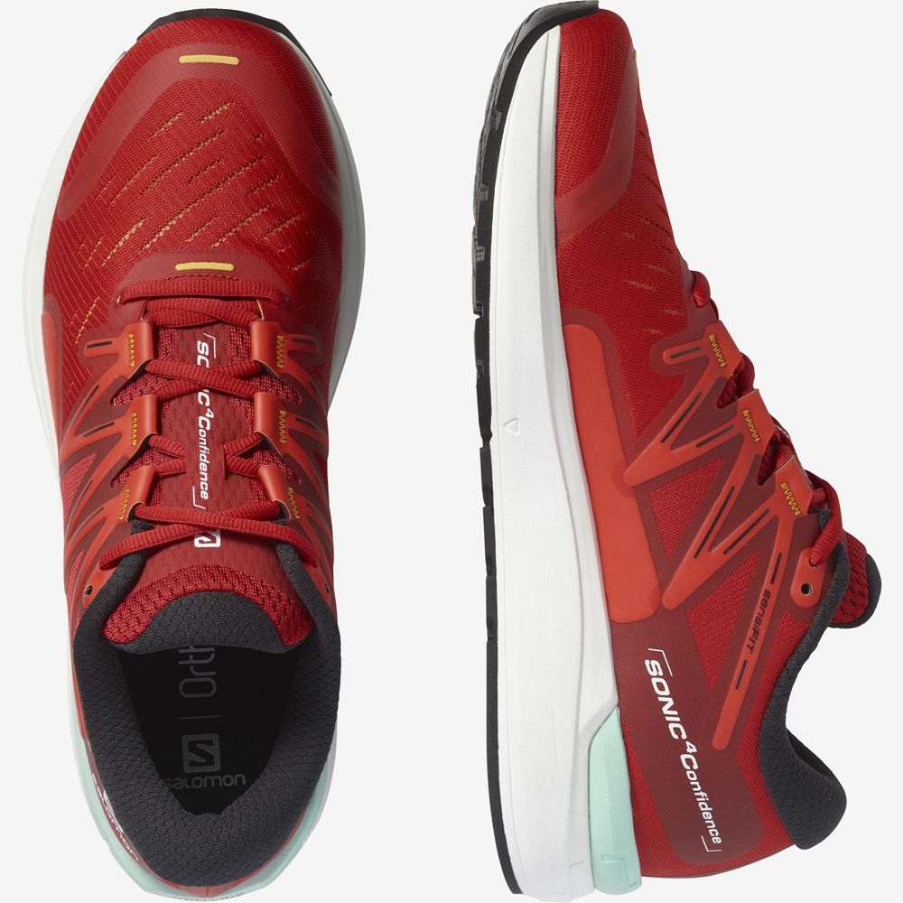 Chaussures Running Route Salomon SONIC 4 CONFIDENCE Homme Rouge | HOYNI-8436