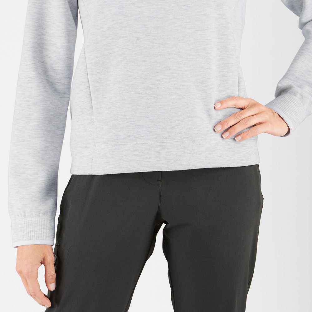 Couches Intermédiaires Salomon COMET CREW NECK PULL W Femme Grise | UPFKE-6749