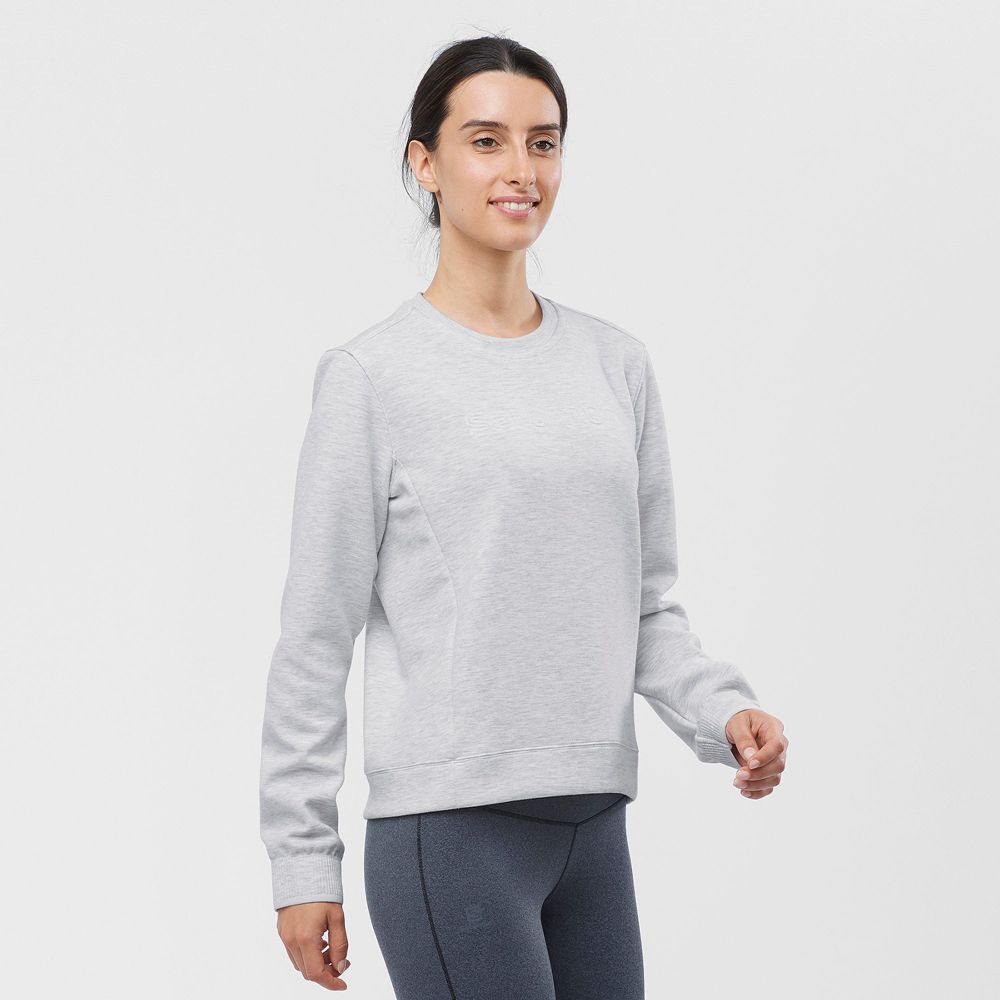 Couches Intermédiaires Salomon COMET CREW NECK PULL W Femme Grise | UPFKE-6749