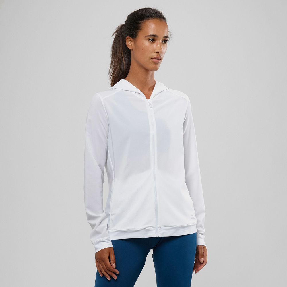 Couches Intermédiaires Salomon COMET LIGHT HOODIE W Femme Blanche | VIZRH-8712