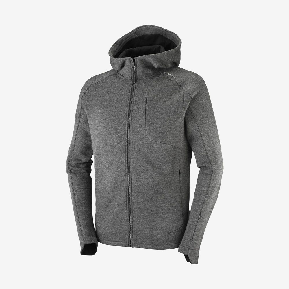 Couches Intermédiaires Salomon OUTLIFE TECH LS FZ MID HOODIE M Homme Grise | MLDXP-0612