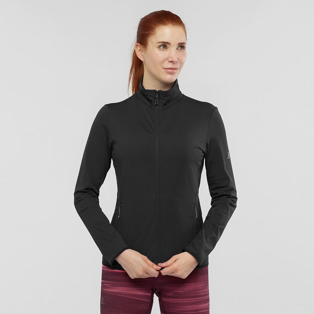 Couches Intermédiaires Salomon OUTRACK FULL ZIP Femme Bleu | FBIXS-6347