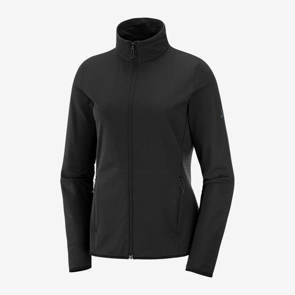 Couches Intermédiaires Salomon OUTRACK FULL ZIP Femme Bleu | FBIXS-6347