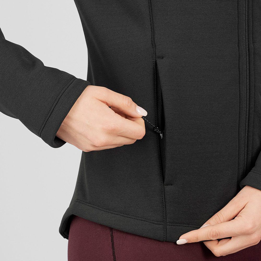 Couches Intermédiaires Salomon RADIANT FULL ZIP W Full Zip Midlayer Jacket Femme Noir | KRQJL-5483