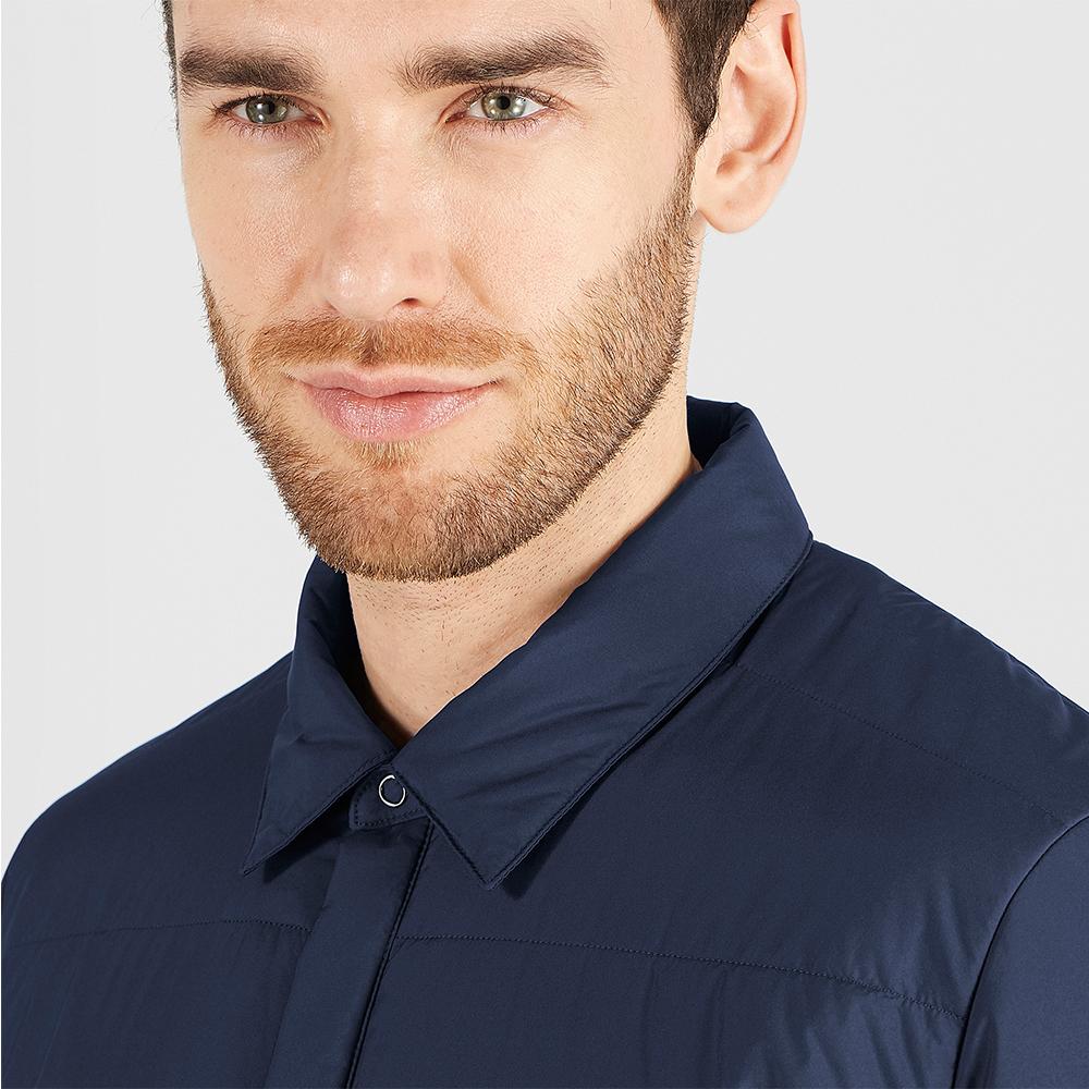 Couches Intermédiaires Salomon SNOWSHELTER INSULATED SHIRT M Homme Bleu Marine | AGMNC-9680