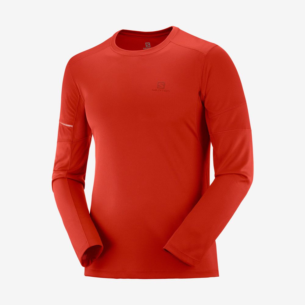 Hauts Salomon AGILE LS M Homme Orange | YVDXU-9013