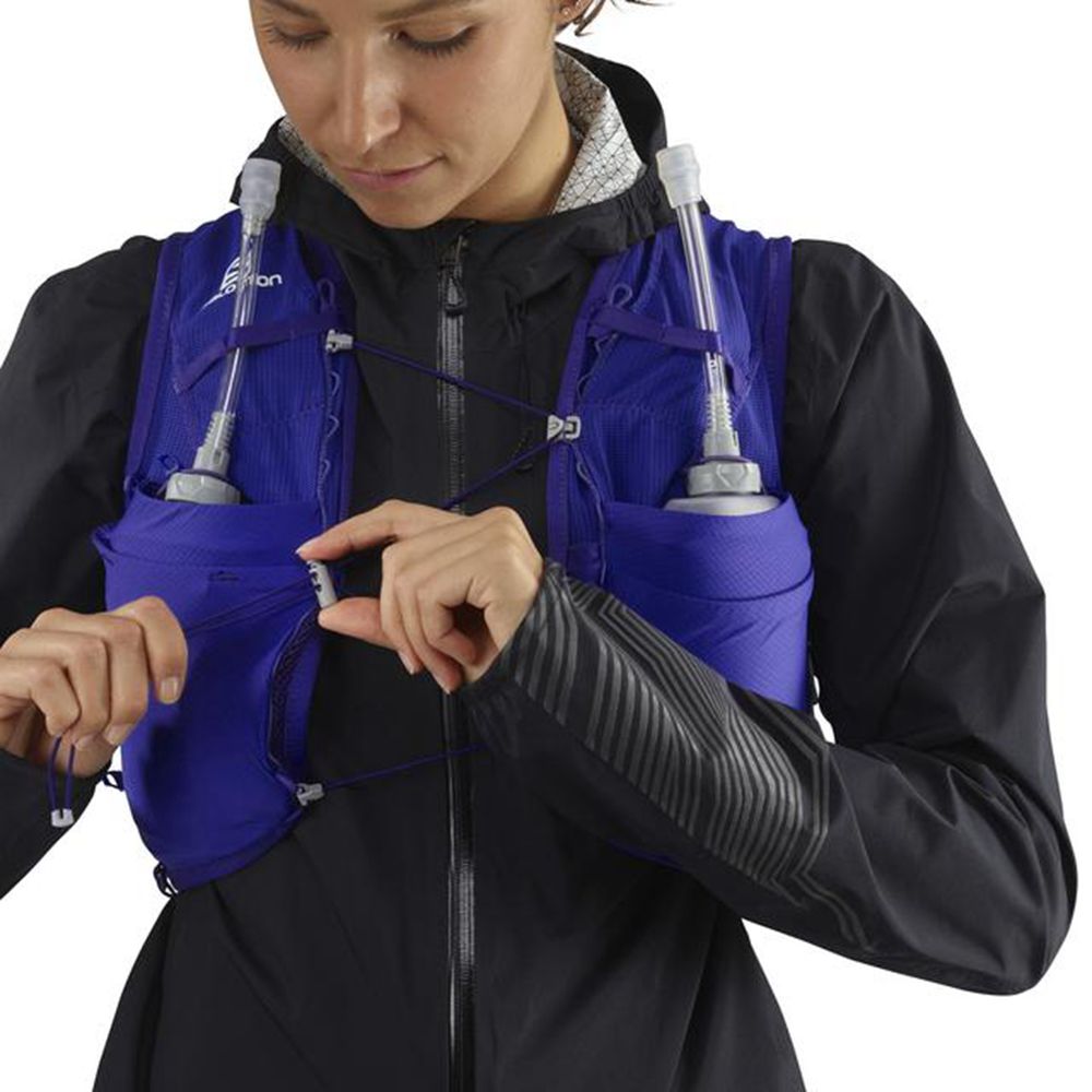 Packs Salomon ADV SKIN 8 SET HYDRATION PACK Femme Bleu | QGUIH-0429