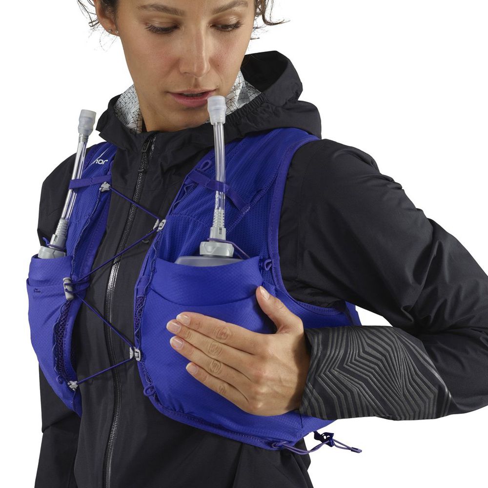 Packs Salomon ADV SKIN 8 SET HYDRATION PACK Femme Bleu | QGUIH-0429