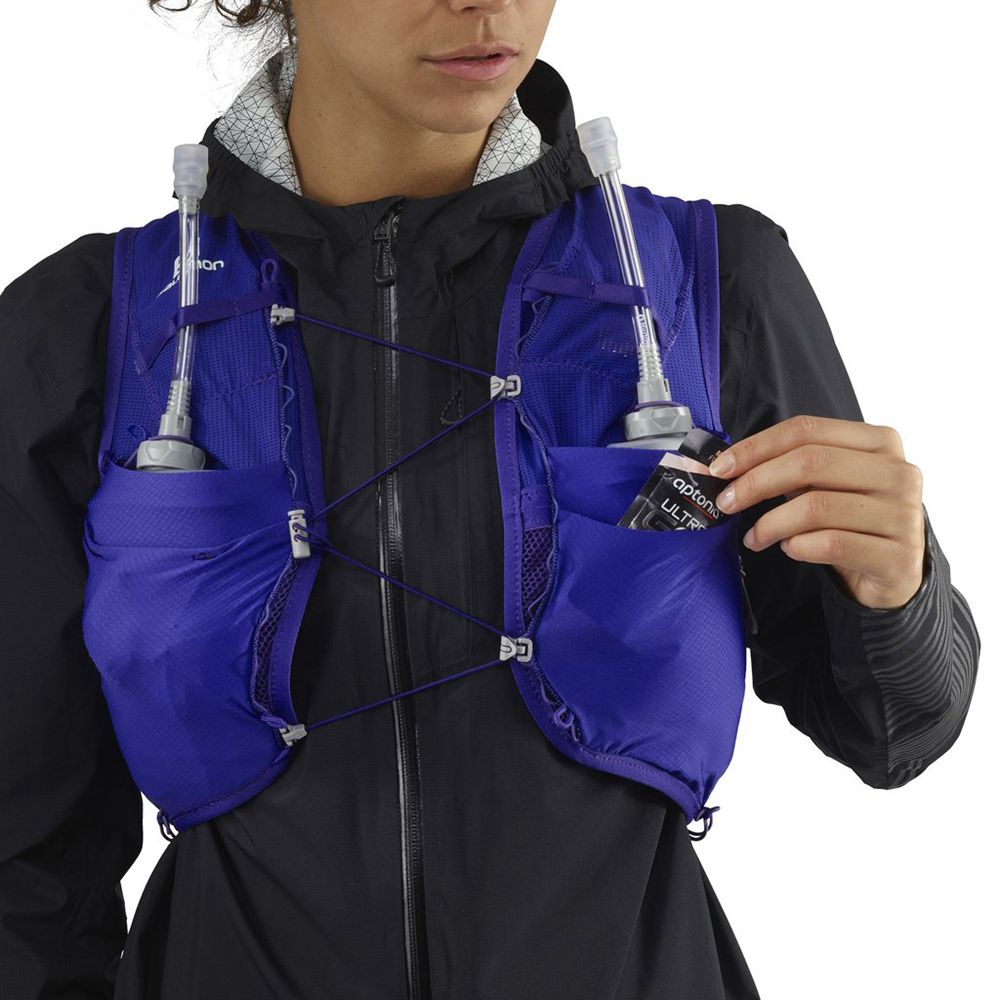 Packs Salomon ADV SKIN 8 SET HYDRATION PACK Femme Bleu | QGUIH-0429