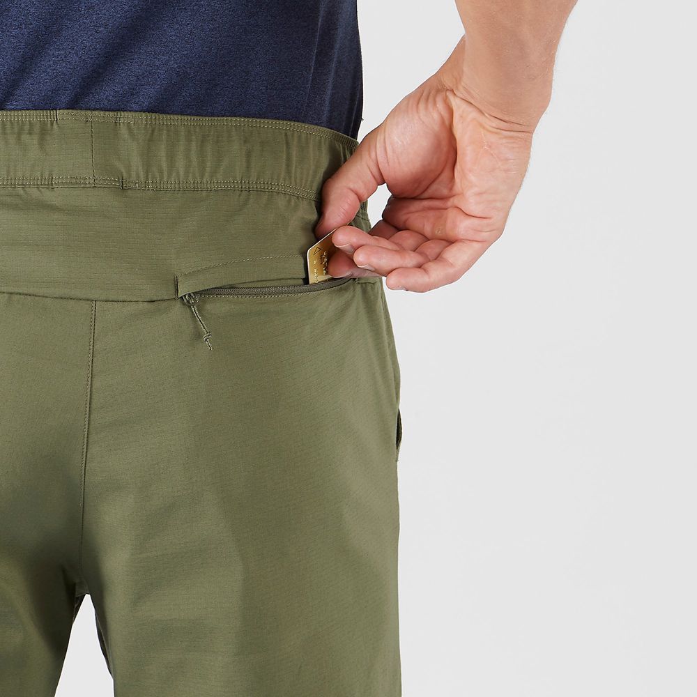 Pantalon Salomon OUTRACK TAPERED Homme Vert Olive | FNAWY-0159