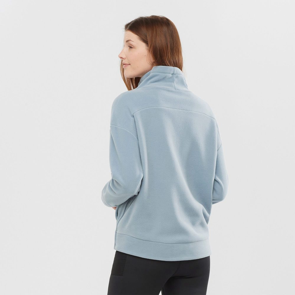 Pulls De Golf Salomon OUTLIFE MIDLAYER W Crewneck Femme Bleu | SRIJD-5241