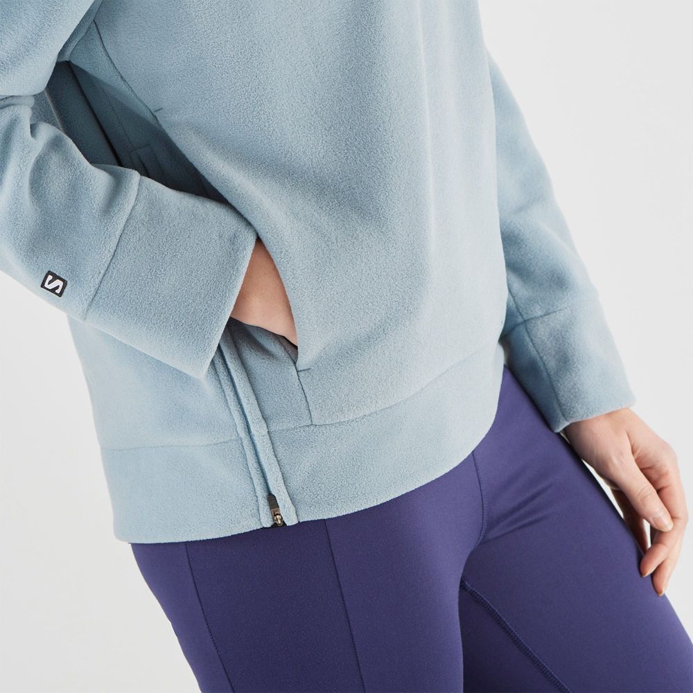 Pulls De Golf Salomon OUTLIFE MIDLAYER W Crewneck Femme Bleu | SRIJD-5241