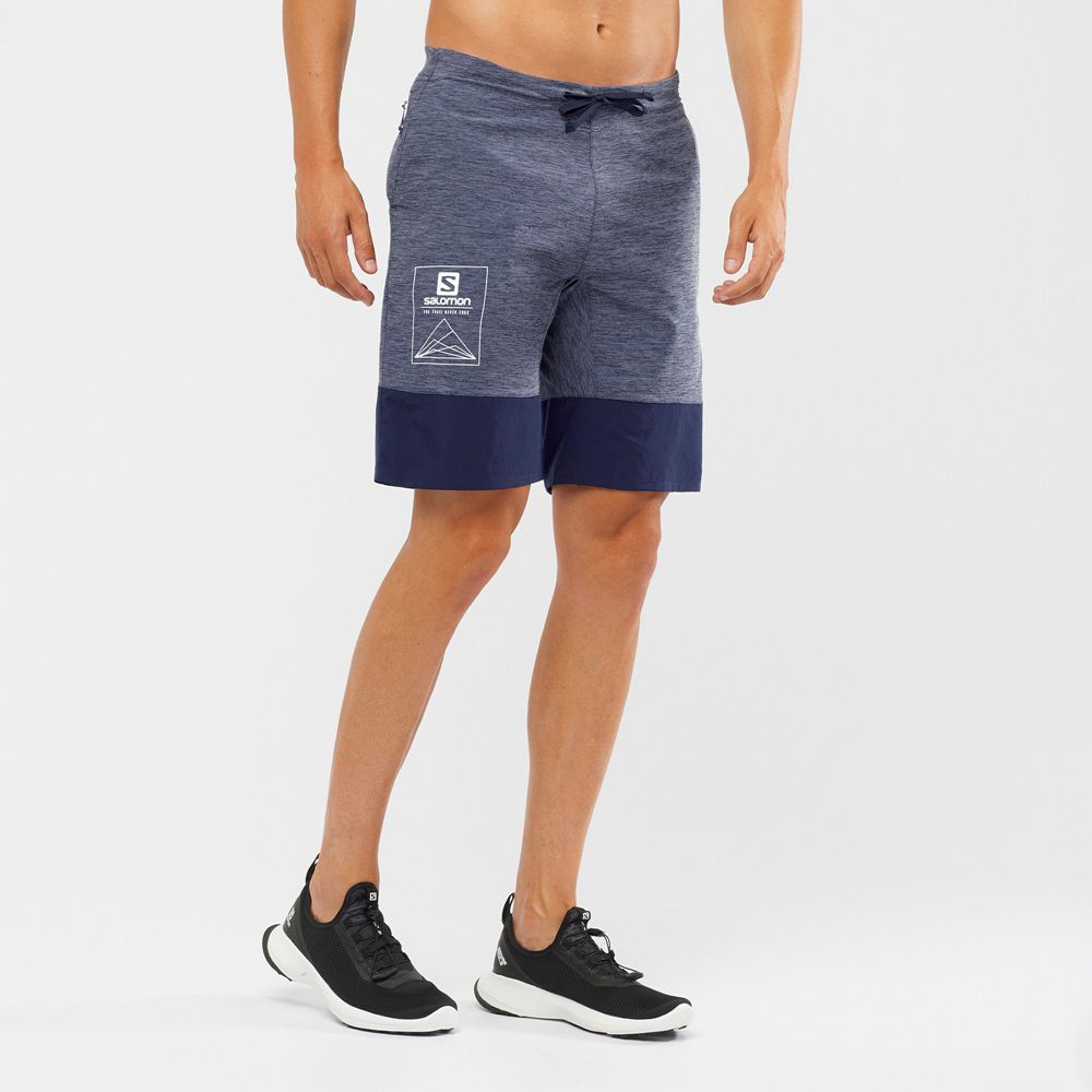 Short Salomon XA TRAINING Homme Grise Bleu Marine | ZSDIK-1728