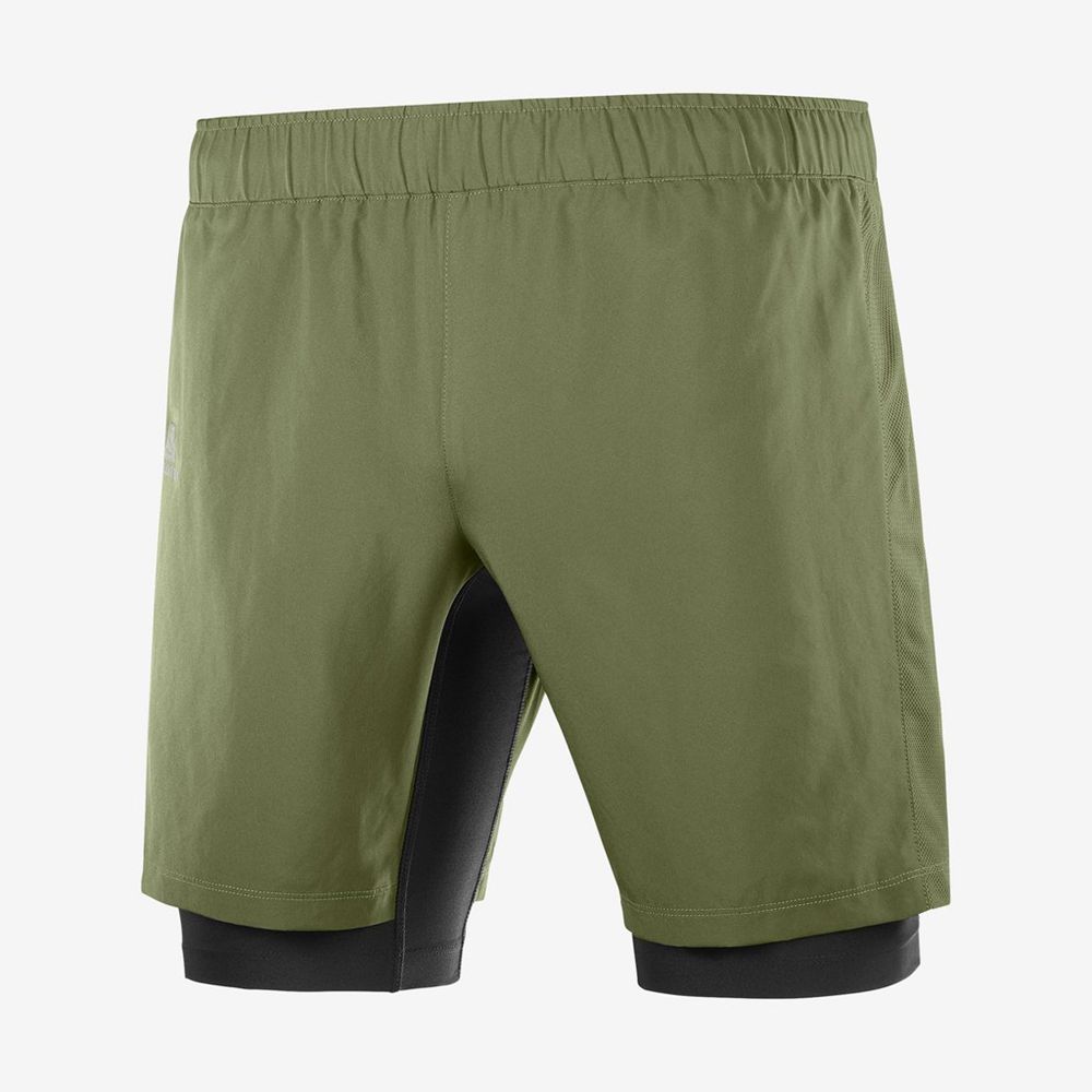 Short Salomon XA TWINSKIN Homme Vert Olive | EDLOQ-0768