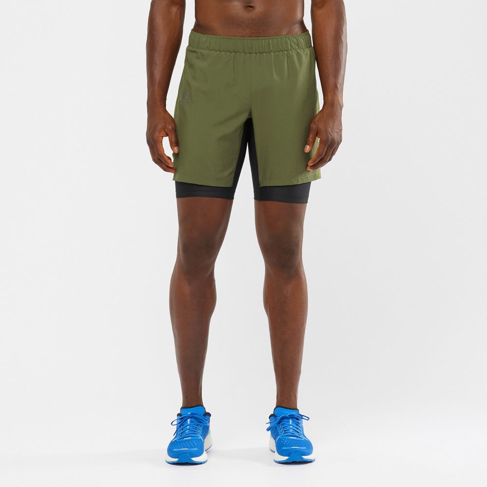 Short Salomon XA TWINSKIN Homme Vert Olive | CTIPF-8719