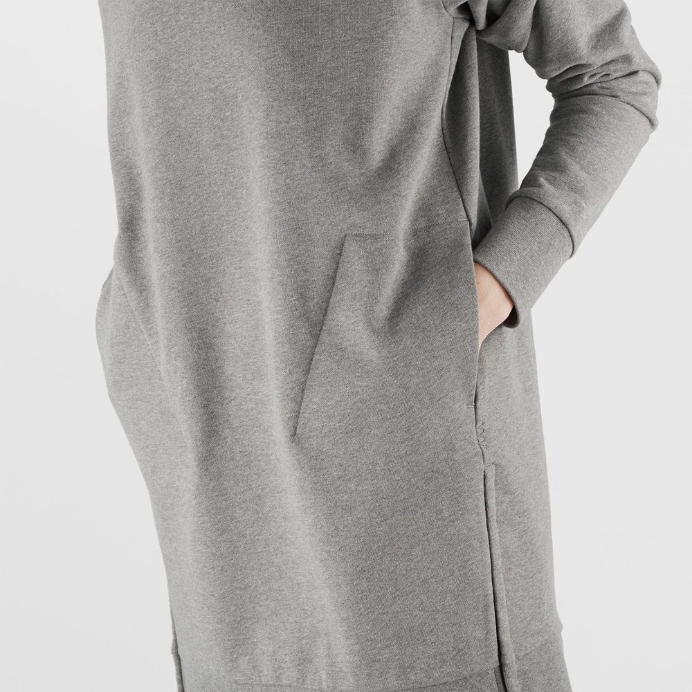 Sweat a Capuche Salomon OUTLIFE DRESS W Dress Femme Grise | ABKMI-3860