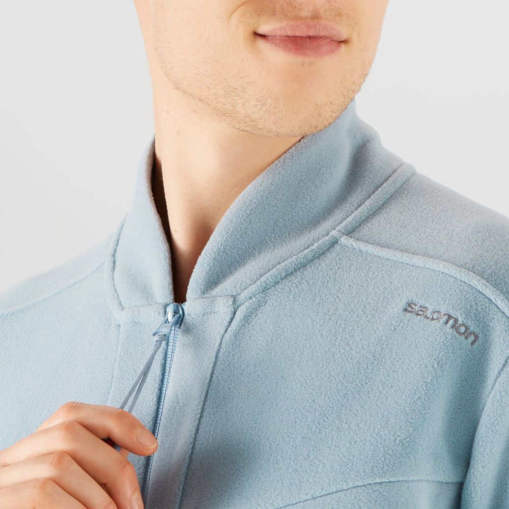 Sweat a Capuche Salomon OUTLIFE ZIP FRONT MIDLAYER M Sportswear Homme Bleu | FGYZM-1240