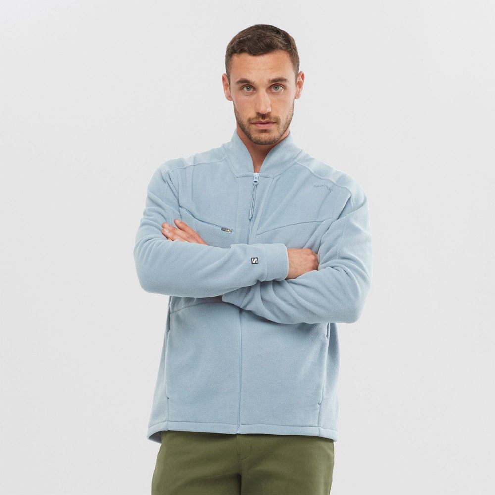 Sweat a Capuche Salomon OUTLIFE ZIP FRONT MIDLAYER M Sportswear Homme Bleu | FGYZM-1240