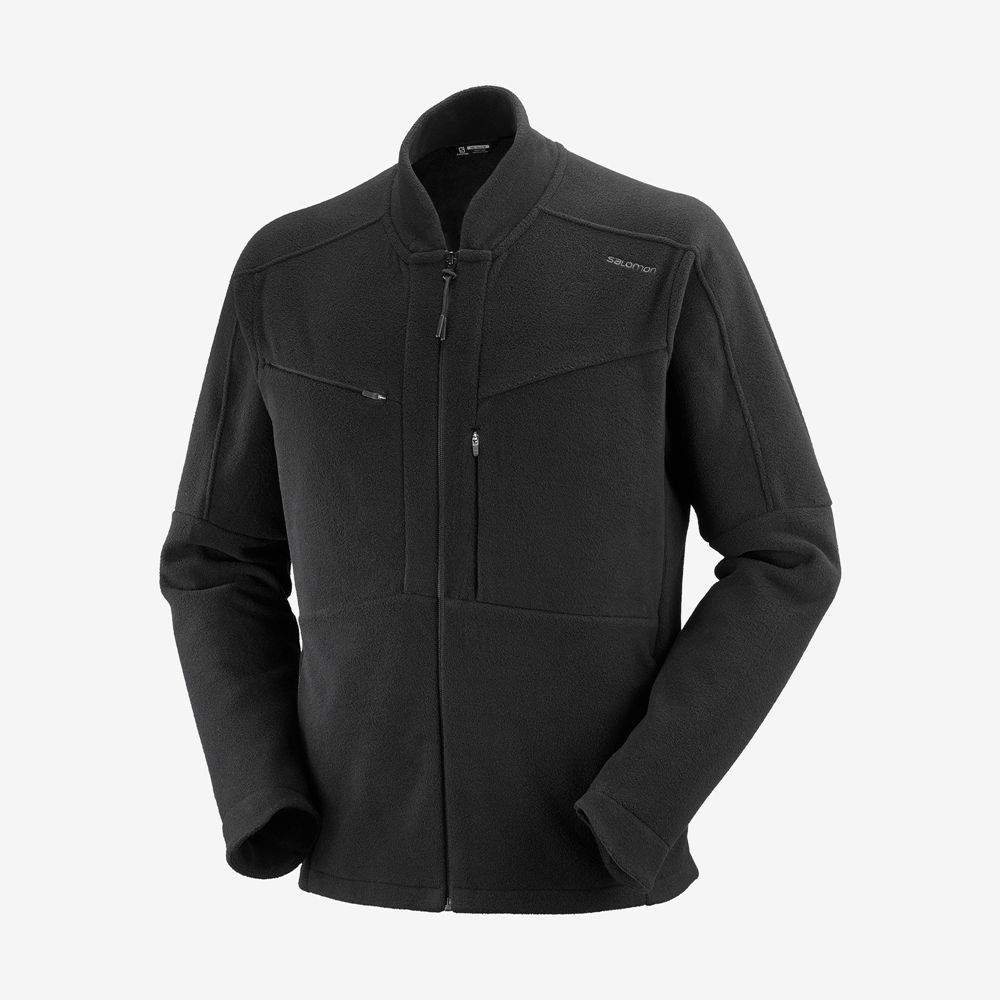 Sweat a Capuche Salomon OUTLIFE ZIP FRONT MIDLAYER M Sportswear Homme Noir | BASCU-6198