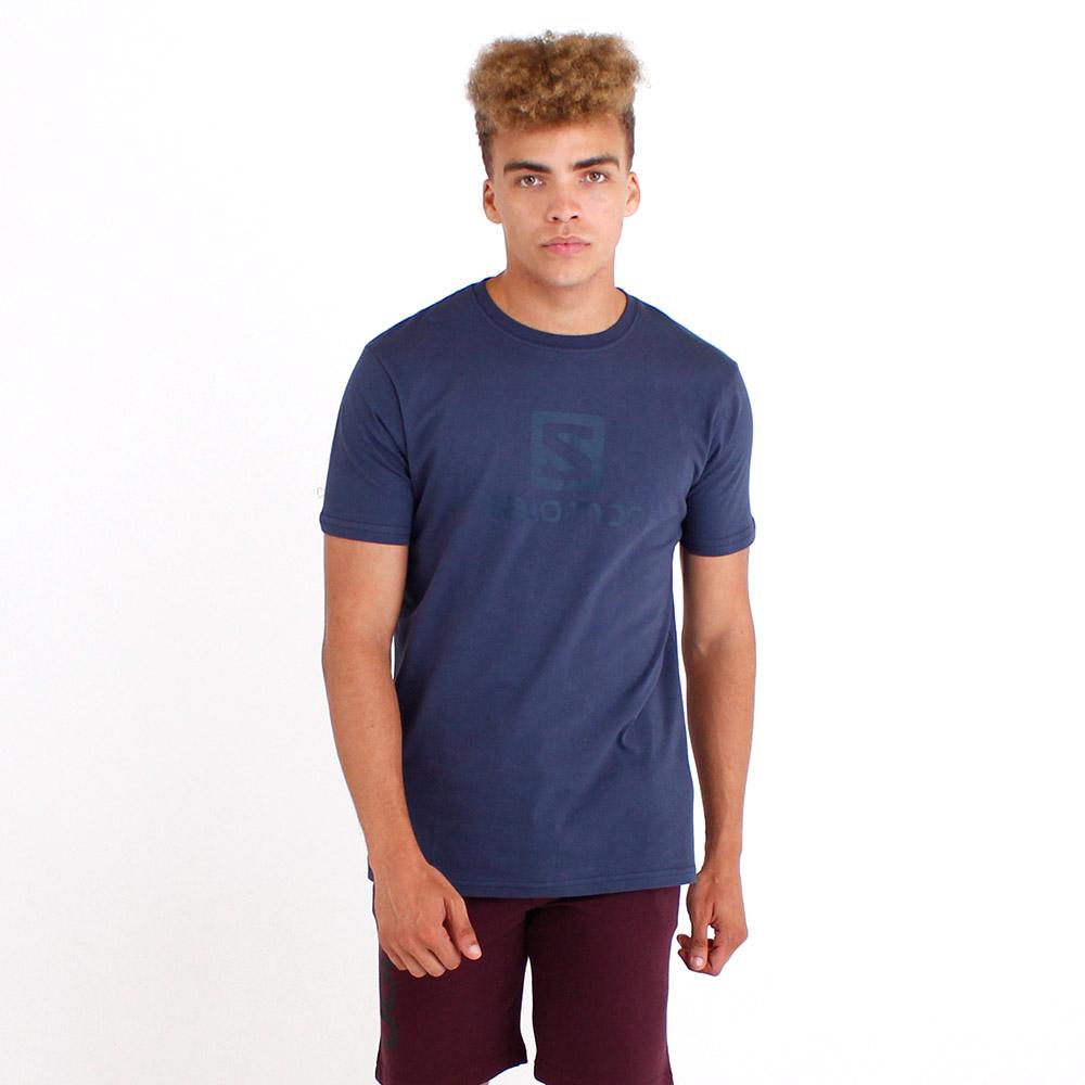 T Shirts Salomon ACHIEVE SS M Homme Bleu Marine | UGMTK-4781