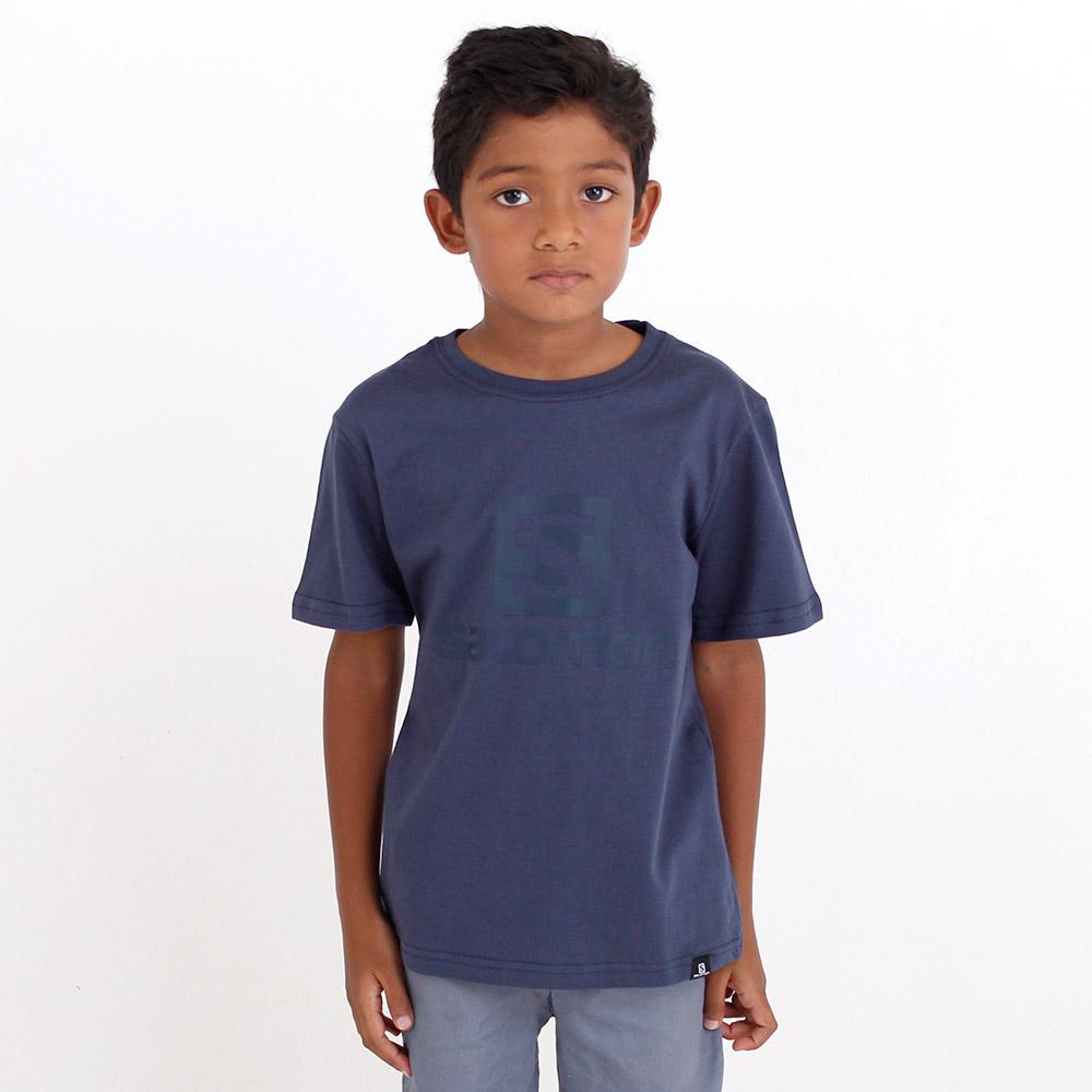 T Shirts Salomon ACHIEVE SS TE B Enfant Bleu Marine | RTSOC-4917