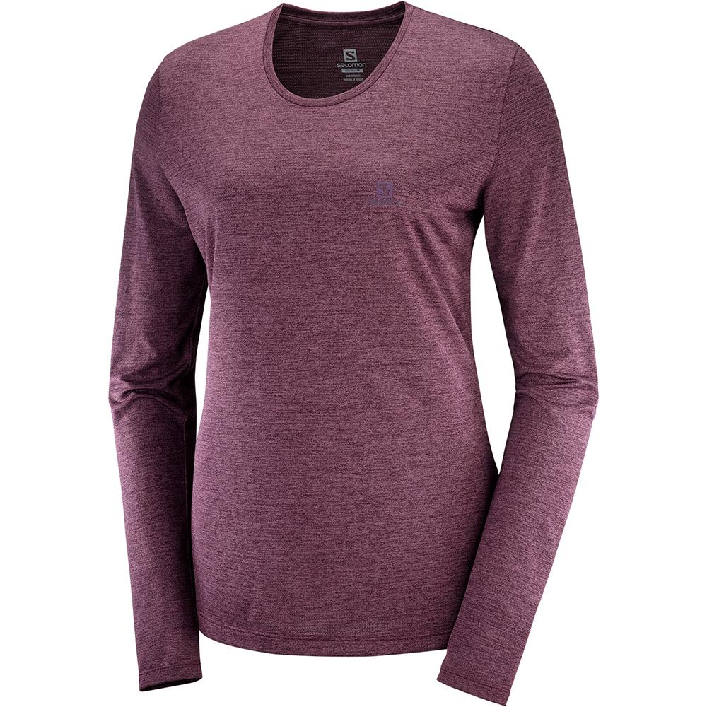 T Shirts Salomon AGILE LS W Long Sleeve Femme Fushia | RMBSF-4203