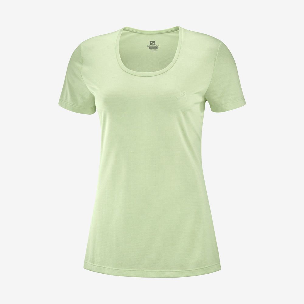 T Shirts Salomon AGILE Road Running Short Sleeve Femme Vert | CVUWX-2187