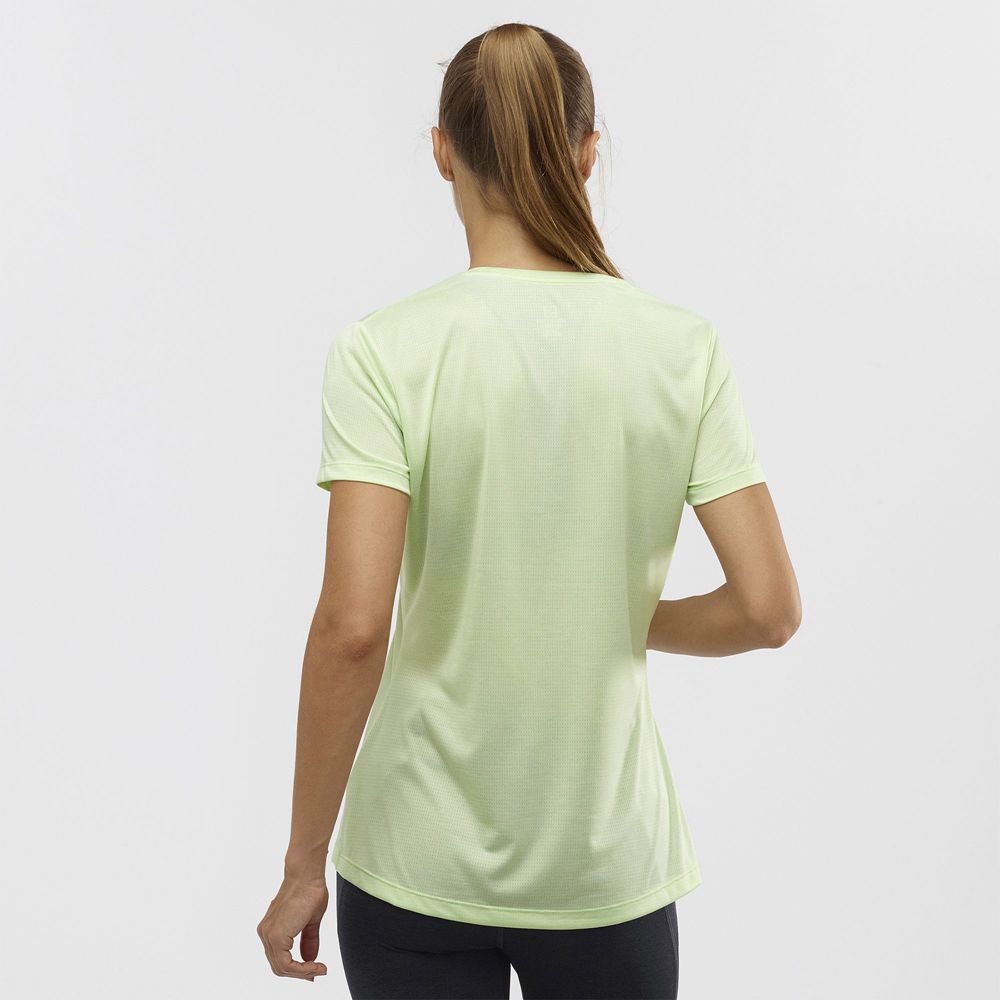 T Shirts Salomon AGILE Road Running Short Sleeve Femme Vert | CVUWX-2187