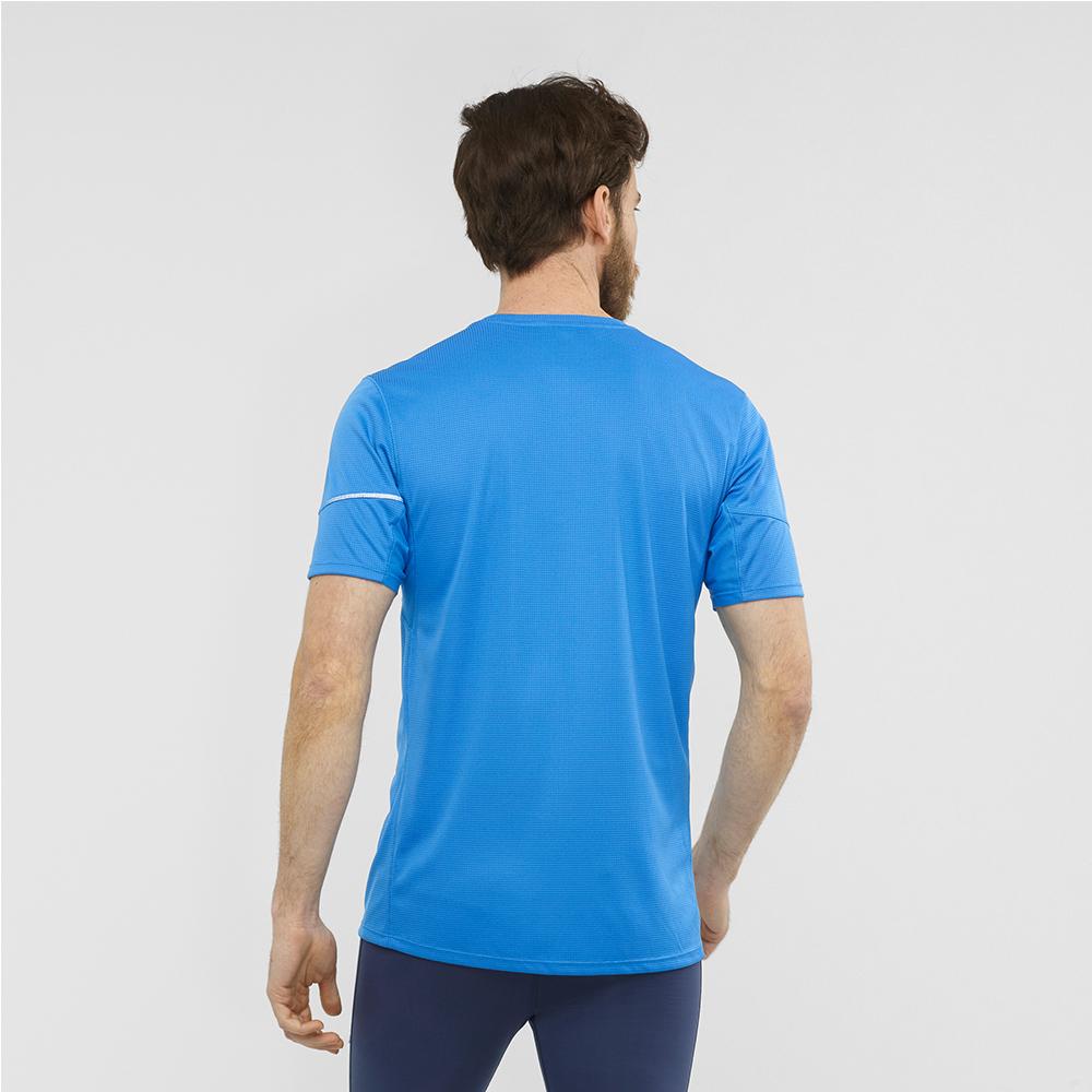 T Shirts Salomon AGILE SS M Homme Indigo | WDFRP-0871