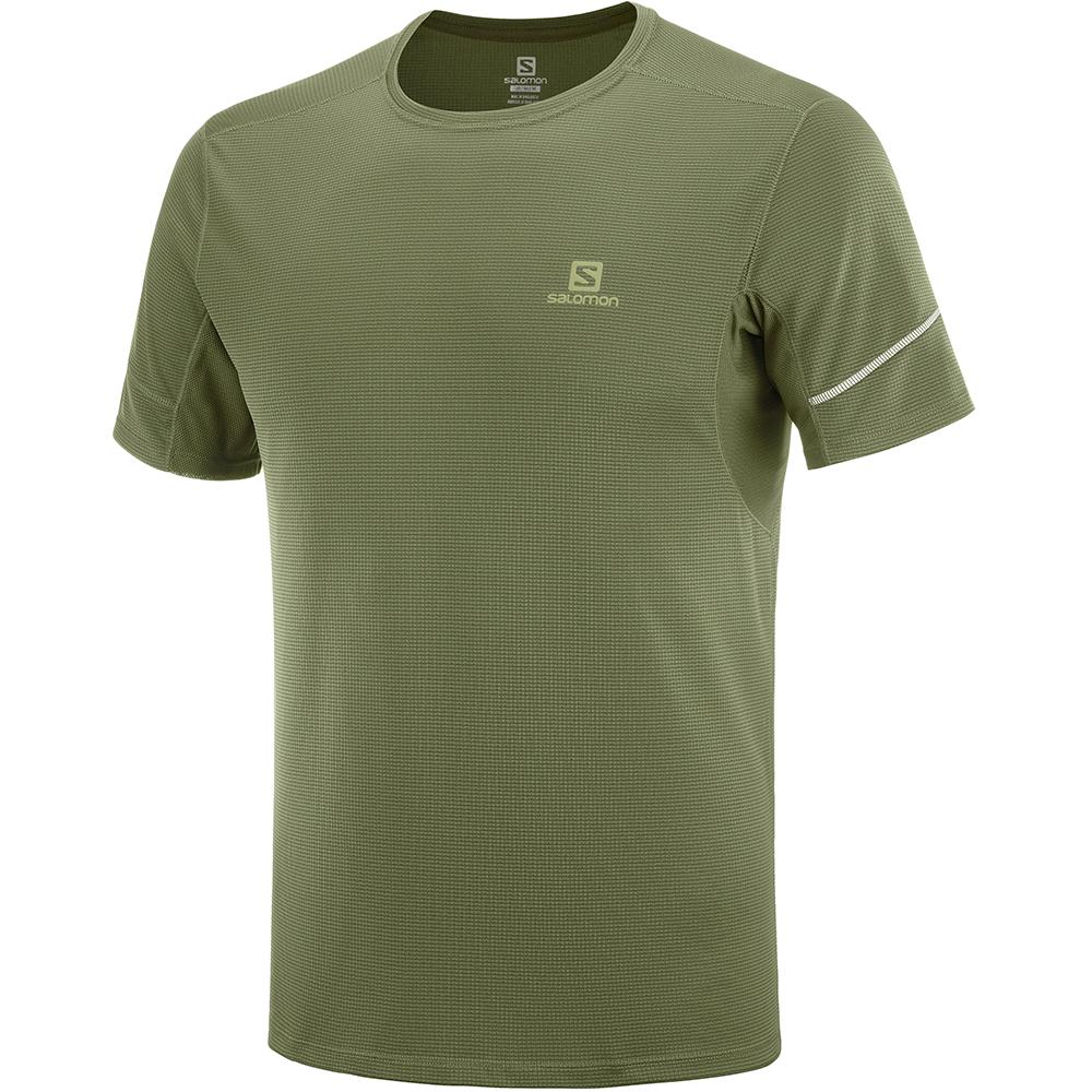 T Shirts Salomon AGILE SS M Homme Vert Olive | VBPHN-1386