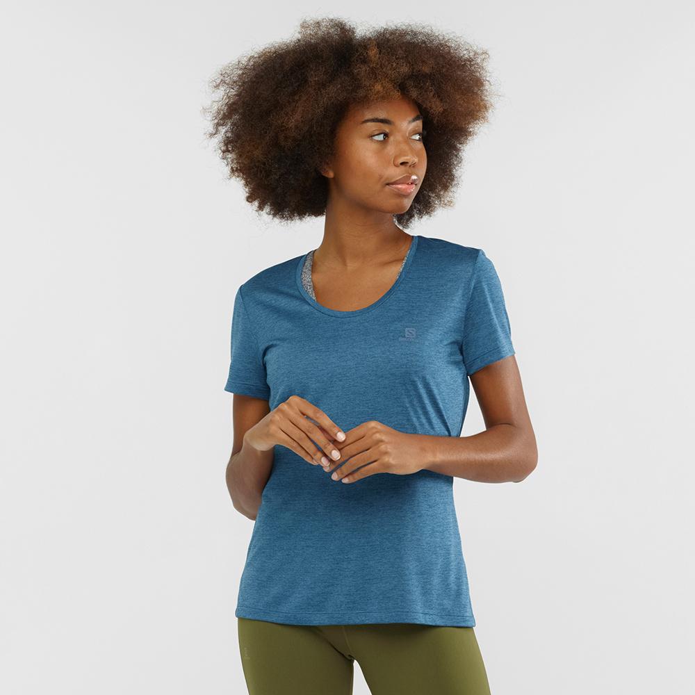 T Shirts Salomon AGILE SS W Femme Bleu | GRPUJ-5192