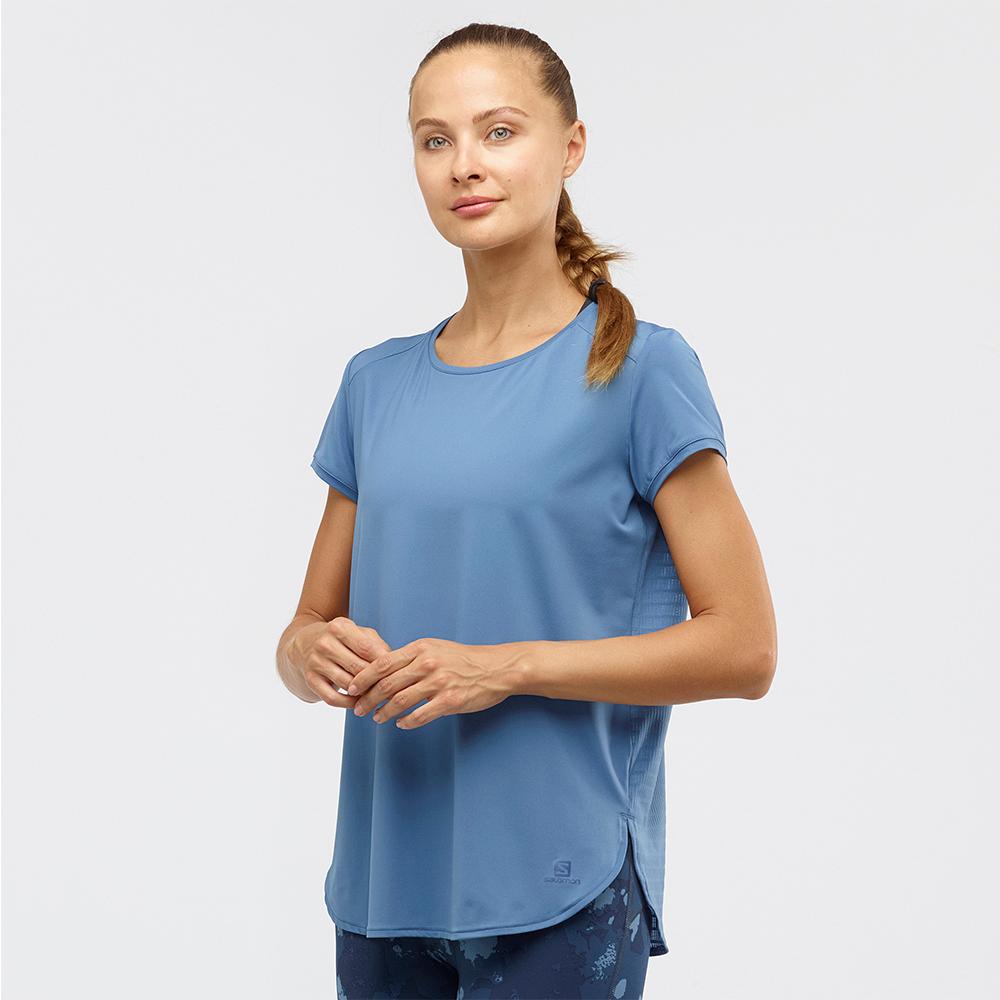 T Shirts Salomon COMET BREEZE W Femme Bleu | KYRHZ-5178