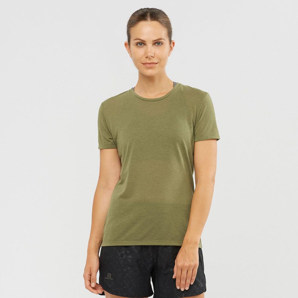 T Shirts Salomon COMET SLEEVE Femme Noir | QJTWP-7156