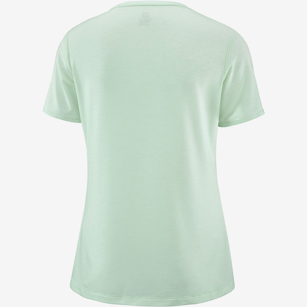 T Shirts Salomon ESSENTIAL TENCEL Femme Bleu | SPIDU-3725