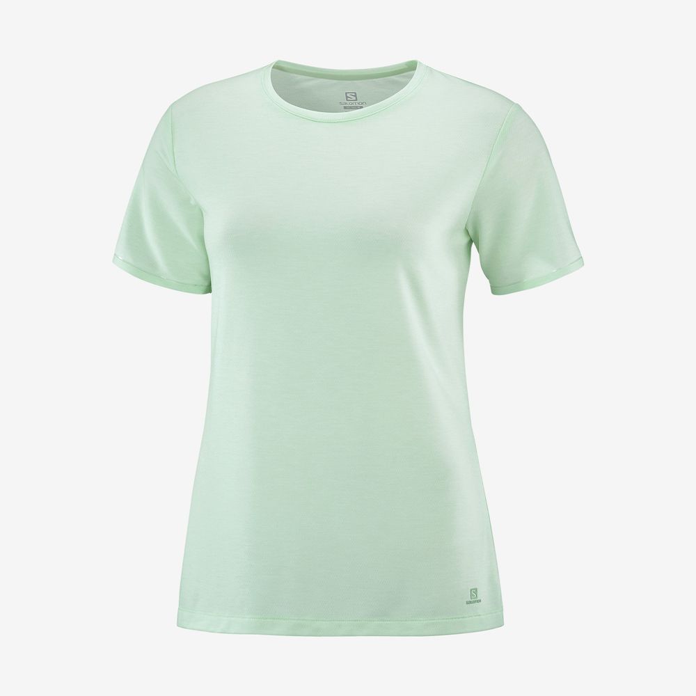 T Shirts Salomon ESSENTIAL TENCEL Femme Bleu | SPIDU-3725