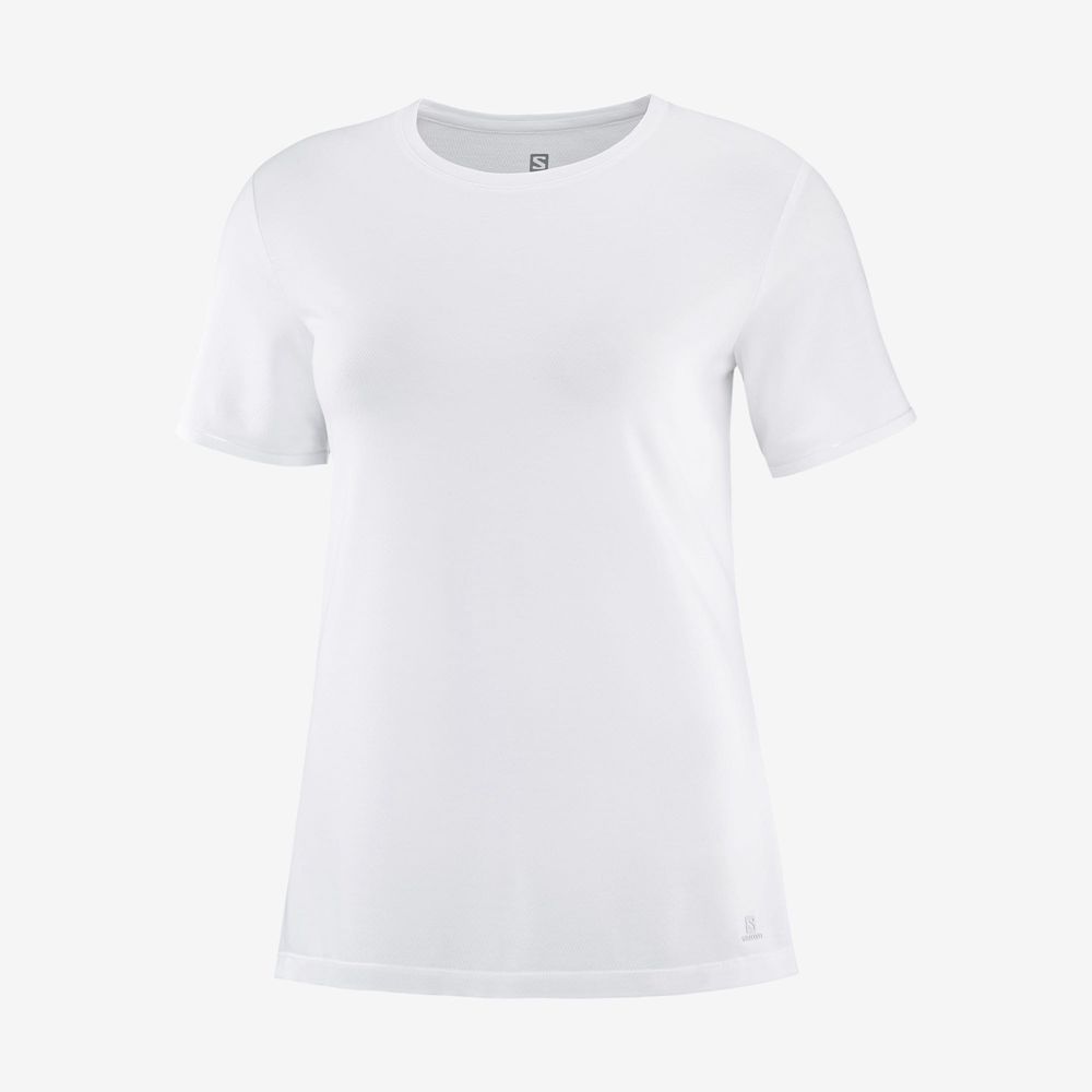 T Shirts Salomon ESSENTIAL TENCEL Femme Blanche | YQCXO-6459