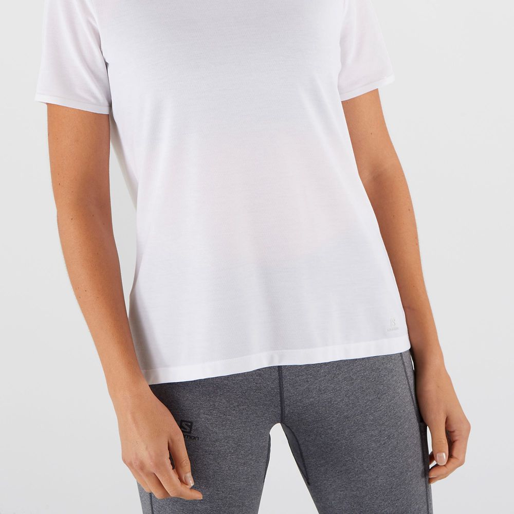 T Shirts Salomon ESSENTIAL TENCEL Femme Blanche | YQCXO-6459