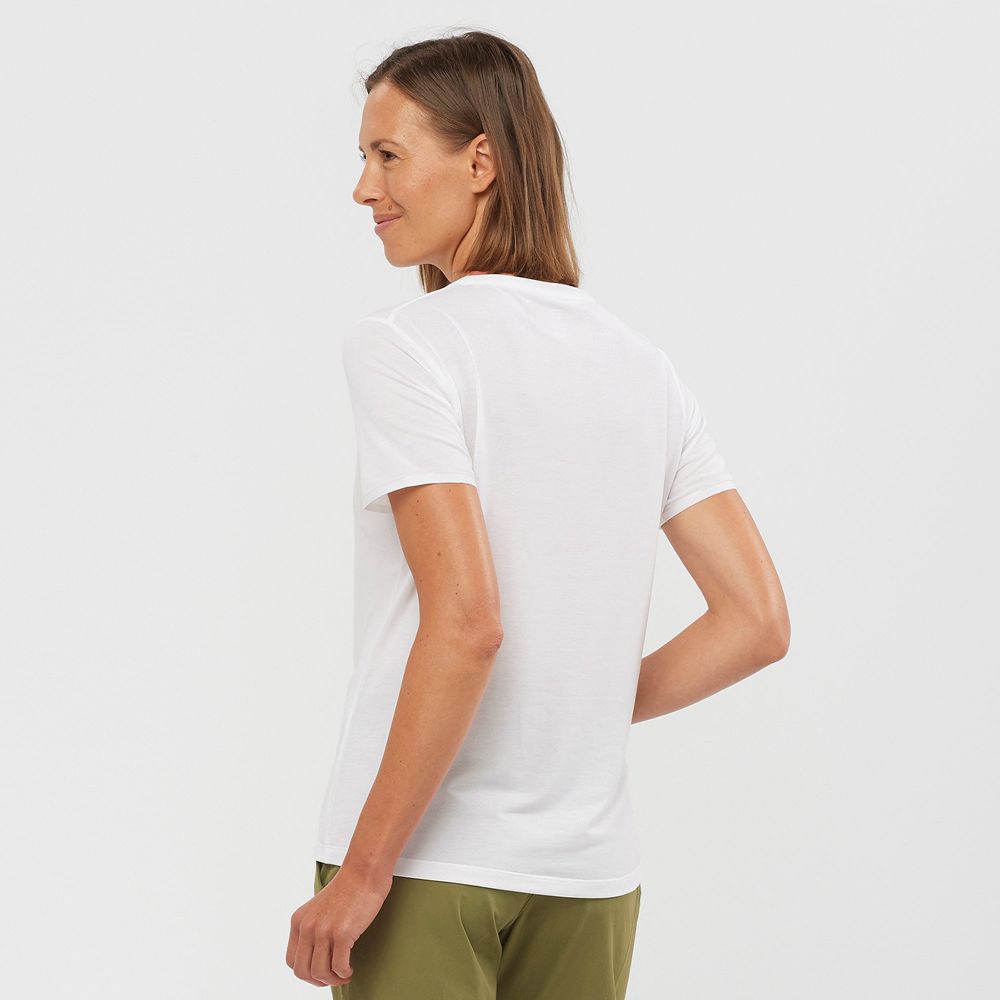 T Shirts Salomon ESSENTIAL TENCEL Femme Blanche | YQCXO-6459