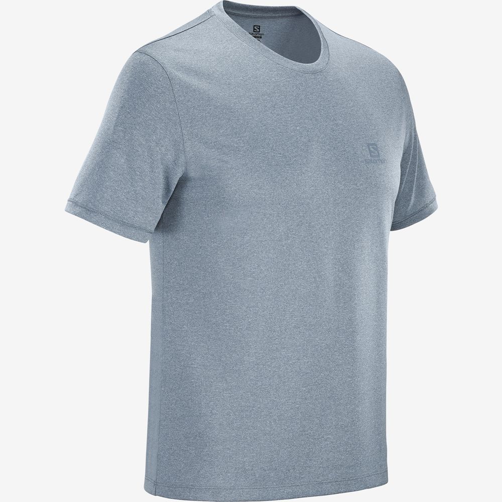 T Shirts Salomon EXPLORE M Short Sleeve Homme Bleu | KYUOM-9052