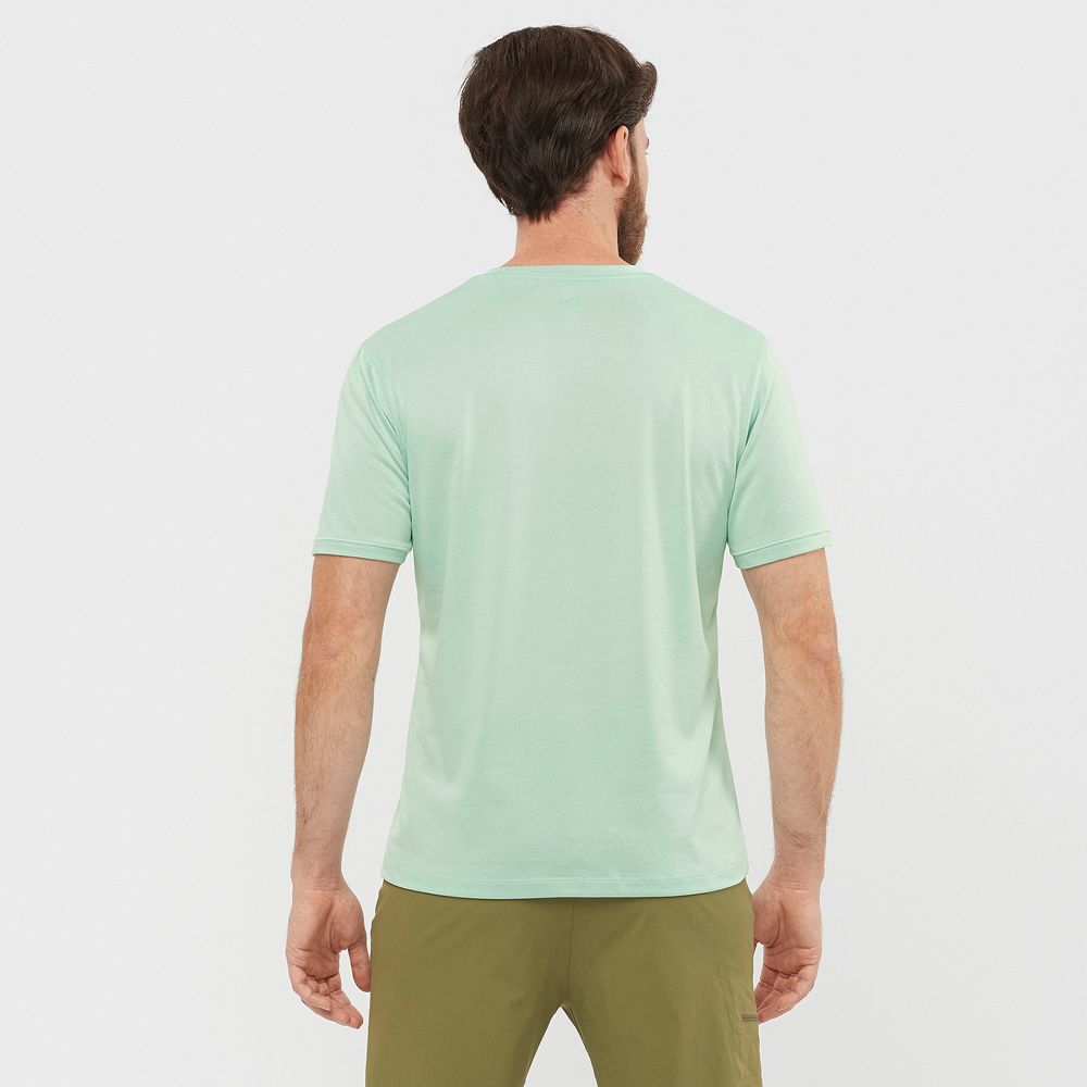 T Shirts Salomon EXPLORE M Short Sleeve Homme Bleu | YATOV-3290