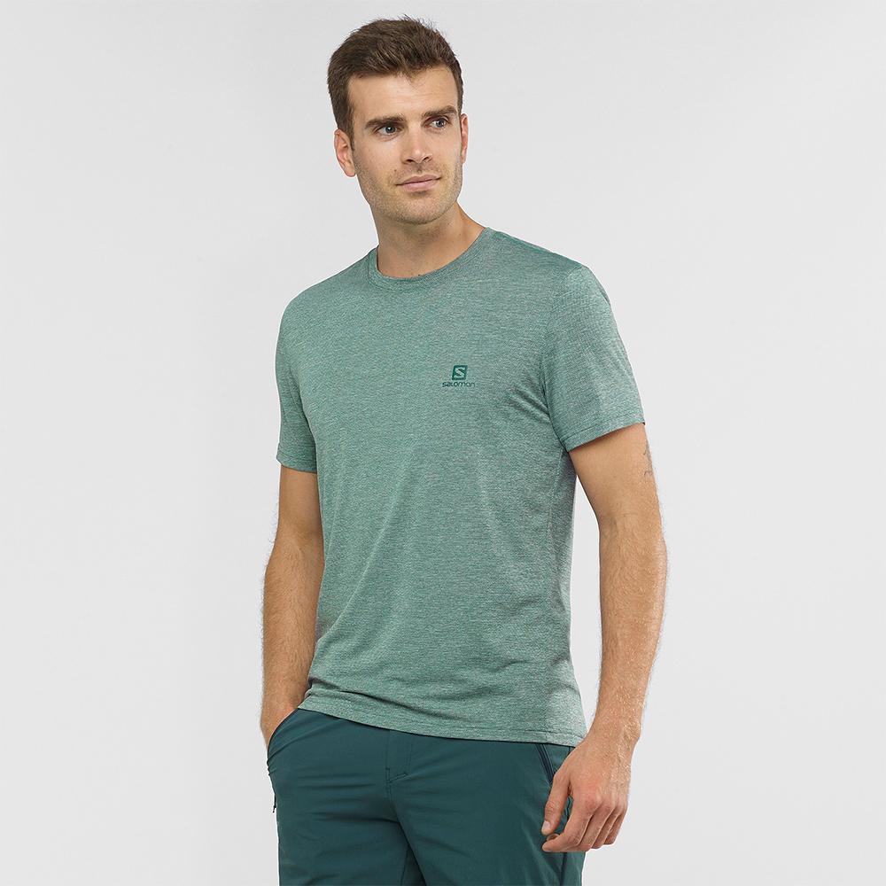 T Shirts Salomon EXPLORE PIQUE SS M Homme Vert | MLQYE-1356